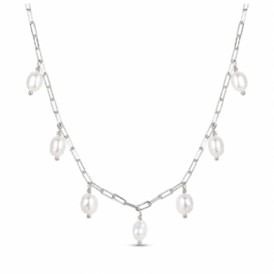 Collar de plata con perlas naturales